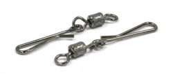 Вертлюг с форелевой застежкой Namazu ROLLING RIBBED SWIVEL WITH HANGING SNAP-A, цв. BN, р. 2, test-3