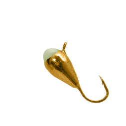 Мормышка вольфрамовая Lumicom Капля с ушком Ф5 золото с ф/к AuP, цена за 1 шт.