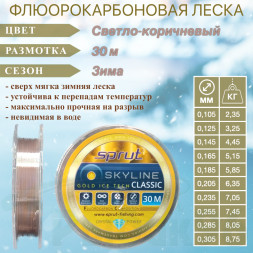 Леска SPRUT Skyline Fluorocarbon Composition Classic Gold 0.185 30м