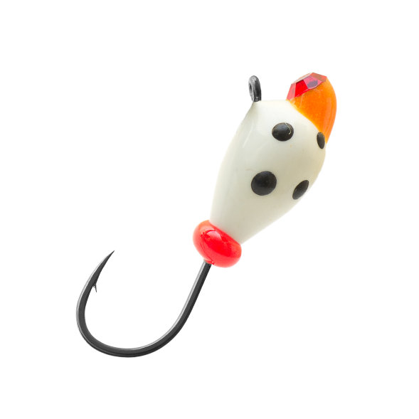 Мормышка вольфрамовая Lumicom Капля с ушком Ф3.2 обмазка с камнем точки Ptd